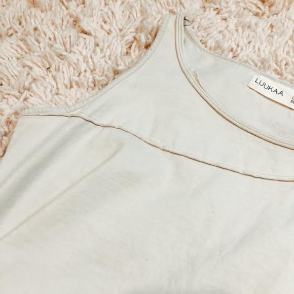 Luukaa Cream Asymmetric "Teach Peace" Dress - Picture 6 of 11